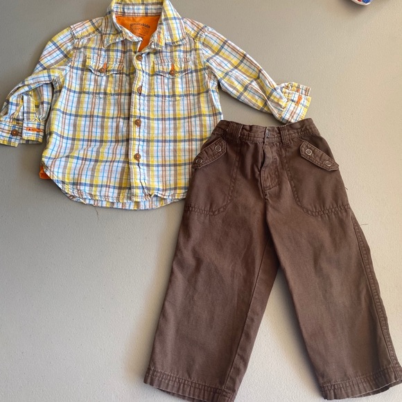Little Boys Plaid Outfit